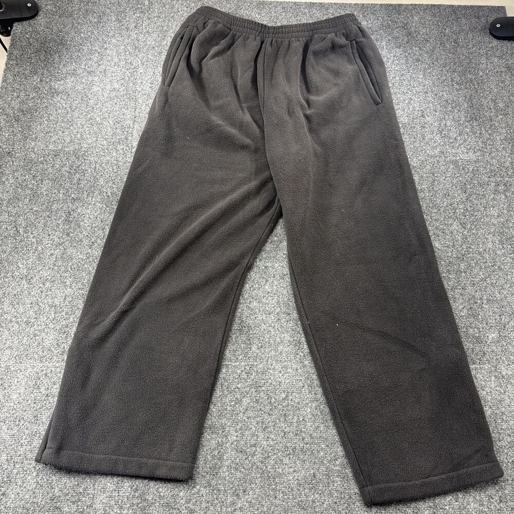 Yeezy Gap Polar Fleece Wide Leg Pants Large Black Faded Wash NWOT